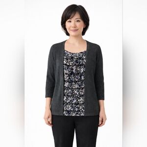 Reitmans Petites Layered Cardigan Blouse – Size L (Petite)